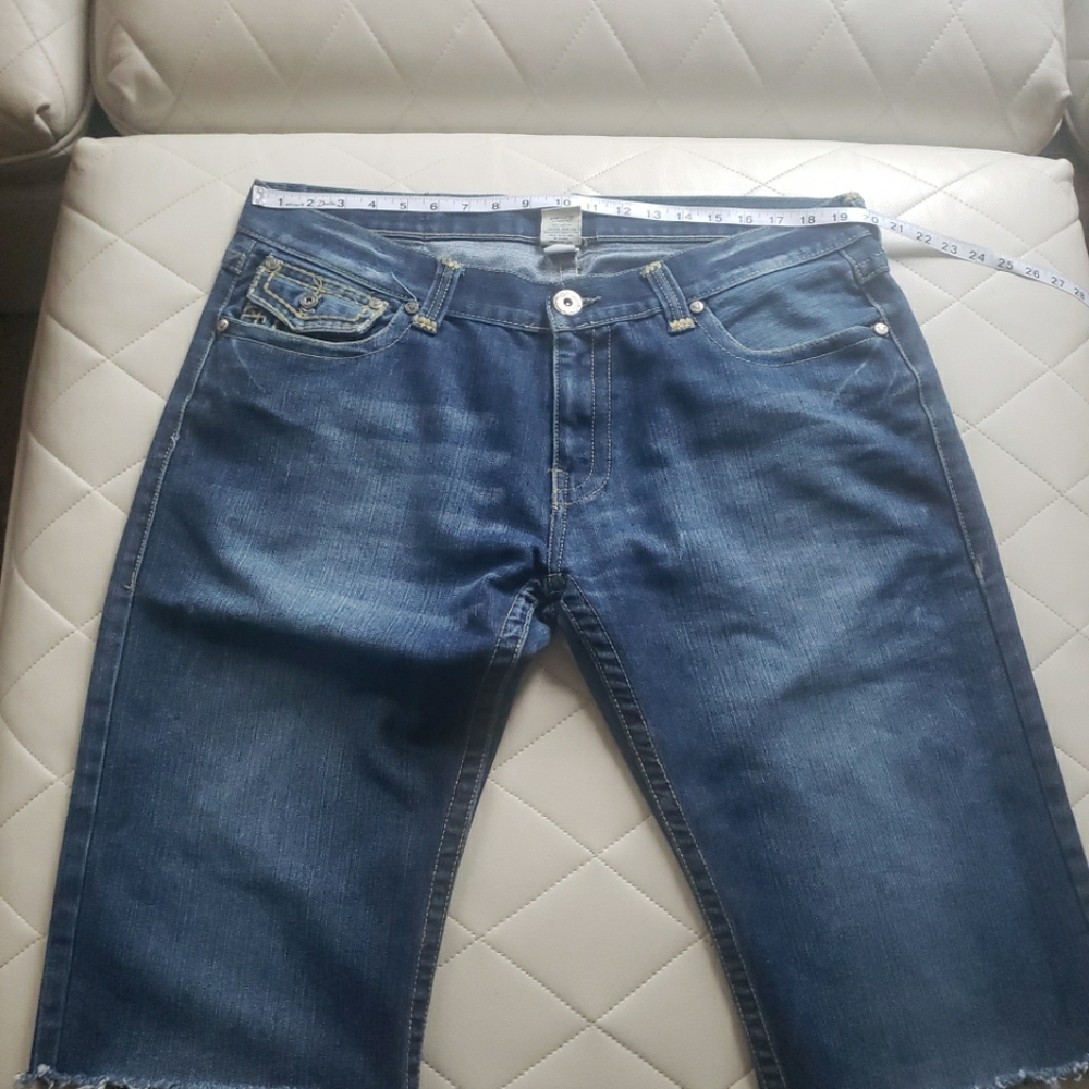 Men True Religion Blue Jean Shorts Size 40